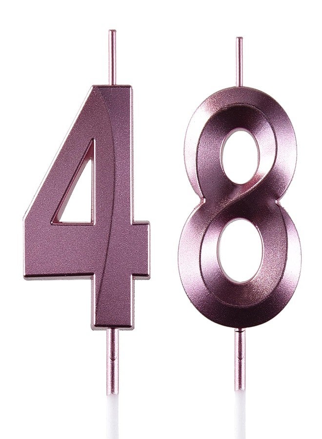 AOOLADA 48 & 84 Birthday Candle, 48th & 84th Cake Candles, Number 48 & 84 Birthday Candles for Cake Topper Decoration, Purple - Image 1